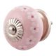 Pink Tiny Flower Ceramic Drawer Knob